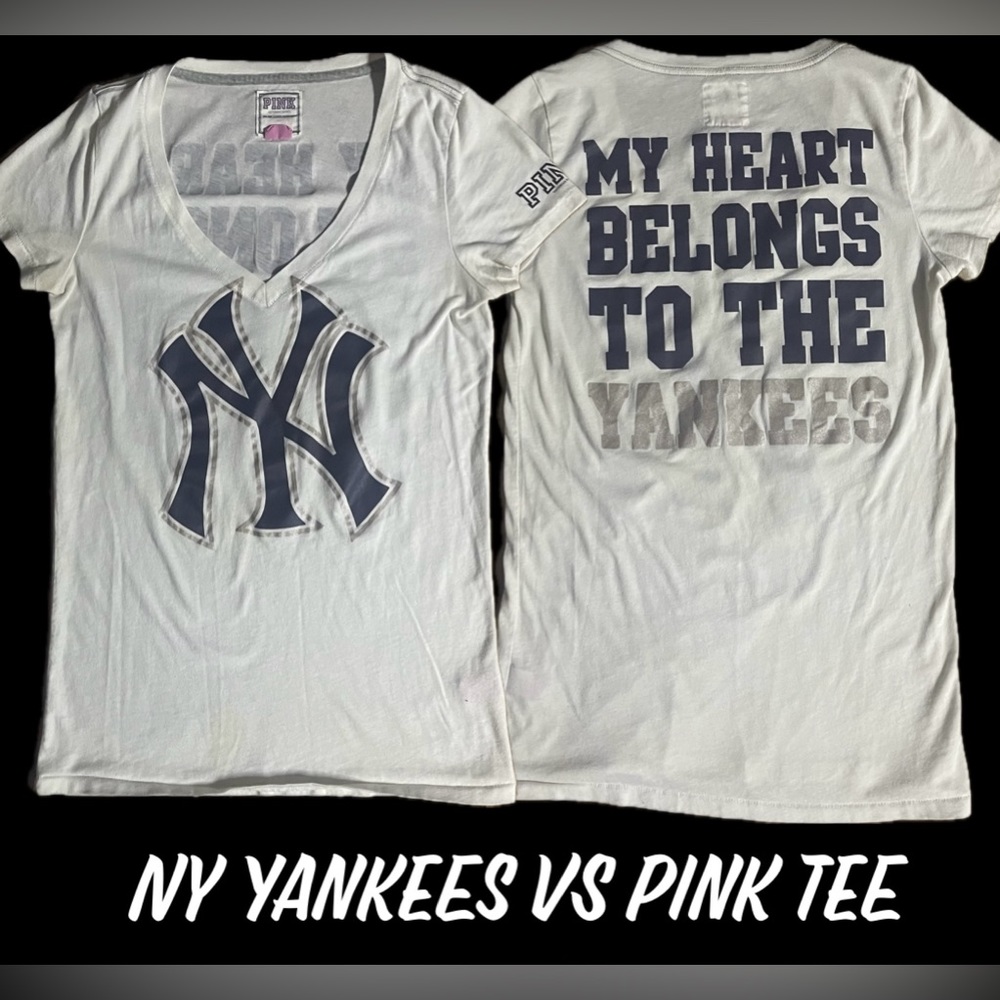 🌟Victoria Secret Pink 5th & Ocean MLB⚾️New York Yankee Glitter Top 🌟
